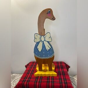 Wood Folk Art Hand Painted Country Goose Paper Towel Holder